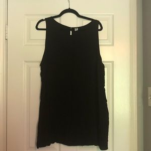 Black linen sleeveless top